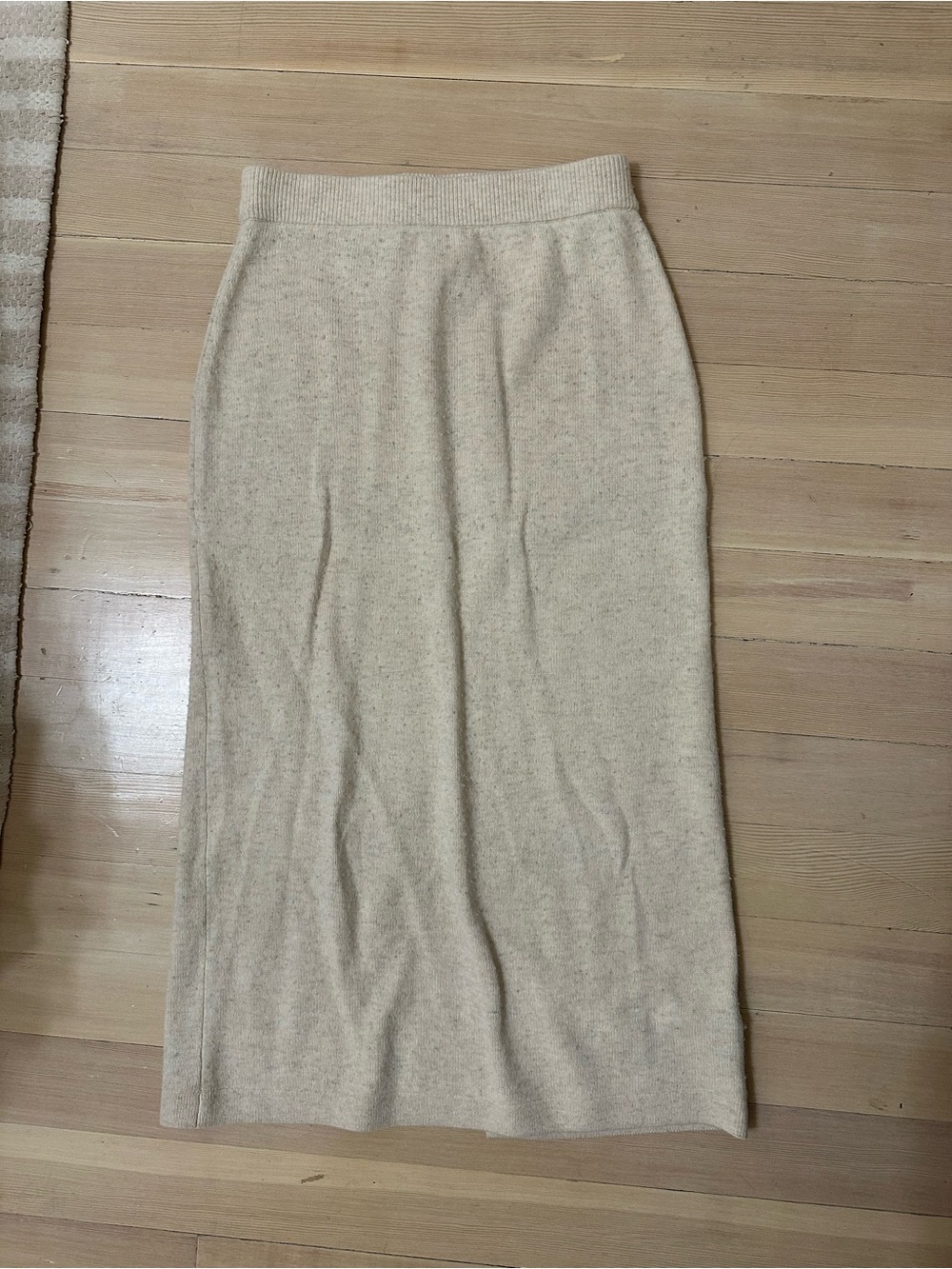 & Other Stories Cream Knit Wool Blend Skirt